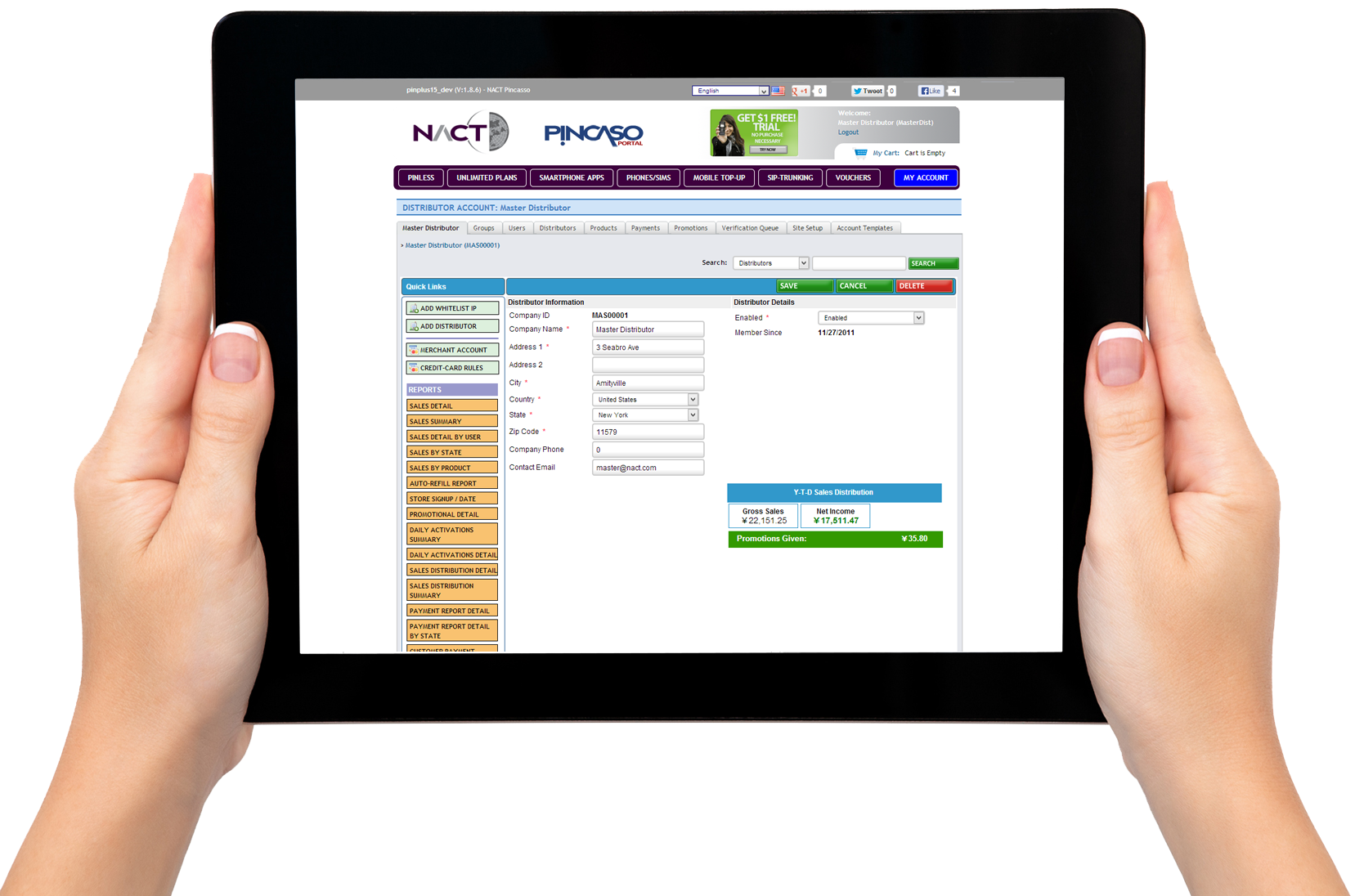 tablet with Pincaso screen